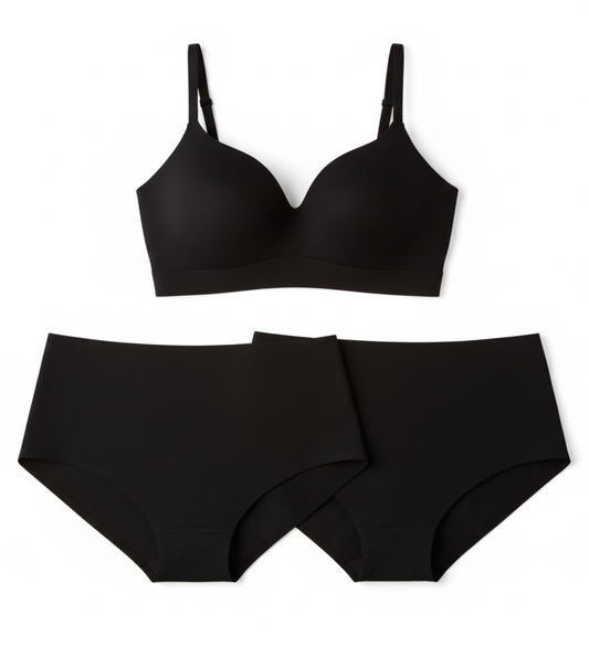 Sculpt Lift Set ( 1 Bra + 2 Bottoms) - Black
