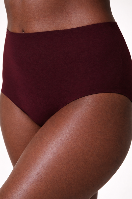 Seamless High-Waist Brief Wine red