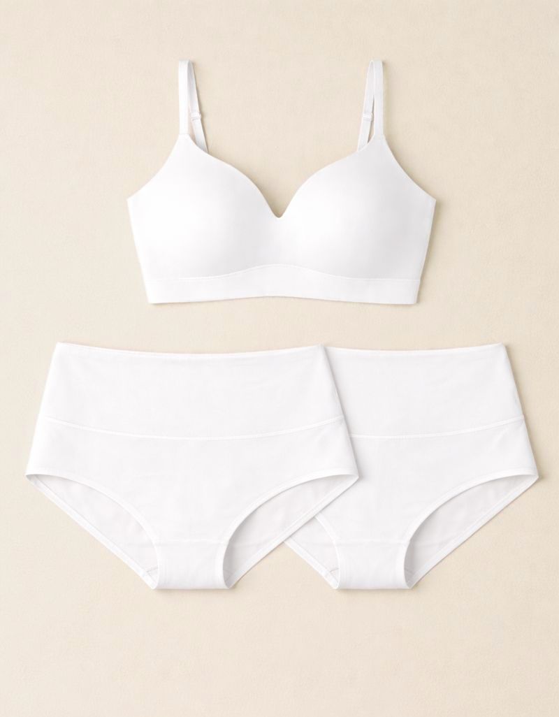 Sculpt Lift Set ( 1 Bra + 2 Bottoms) - White