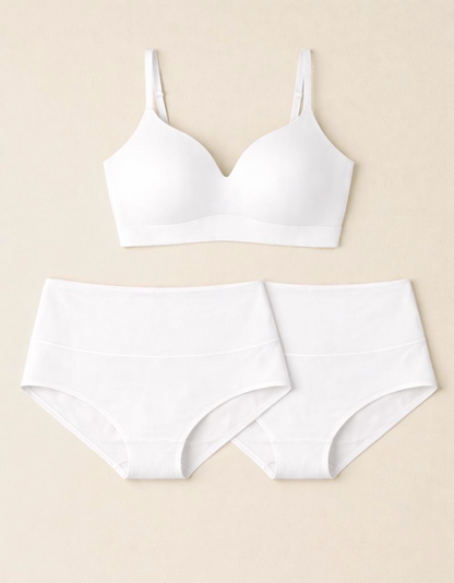Sculpt Lift Set ( 1 Bra + 2 Bottoms) - White