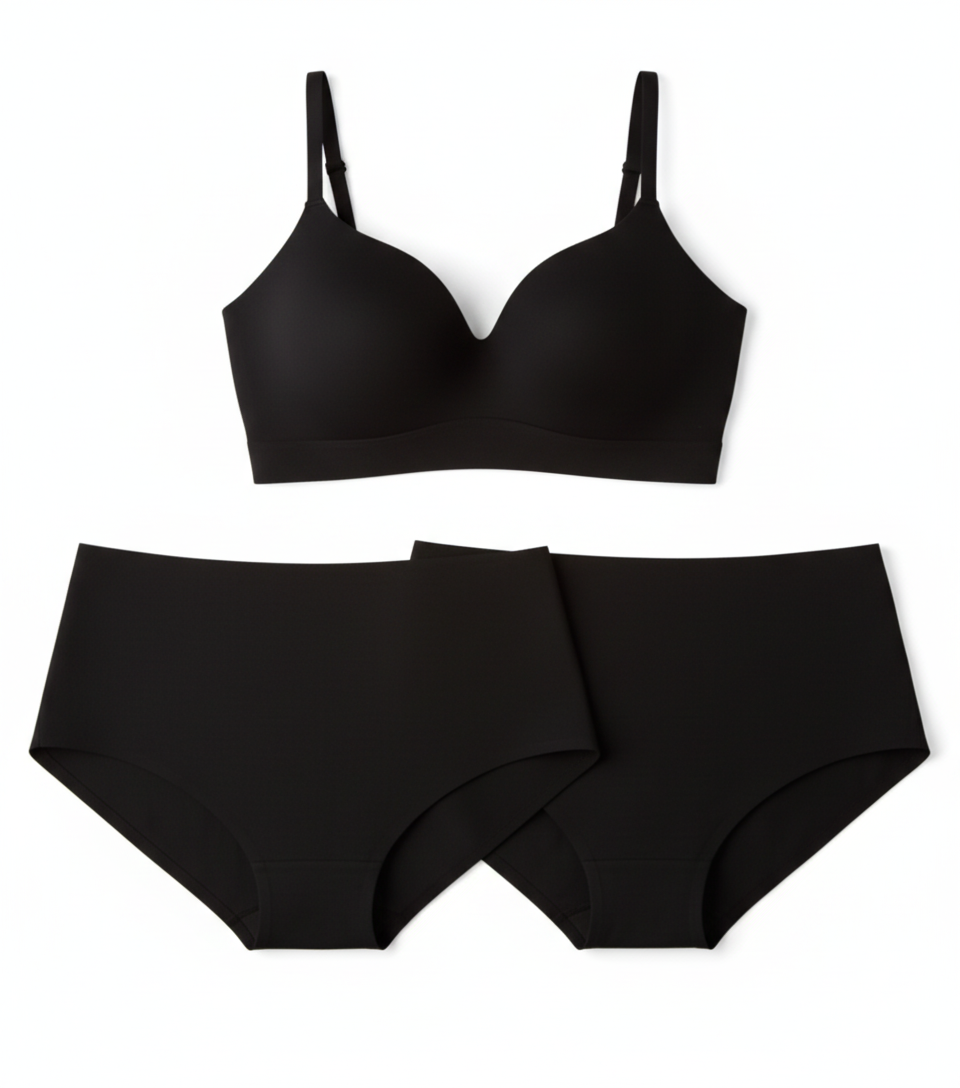 Sculpt Lift Set ( 1 Bra + 2 Bottoms) - Black