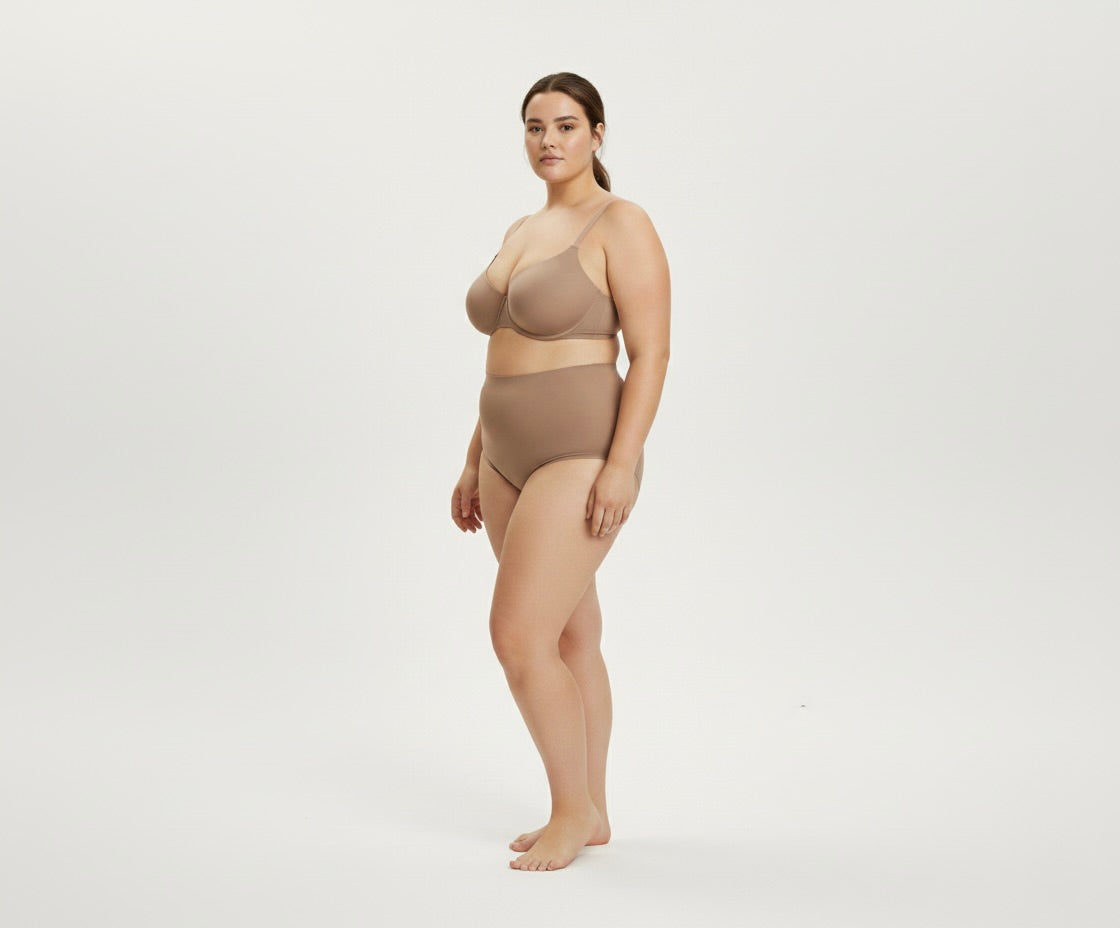 Seamless High-Waist Brief Coffee
