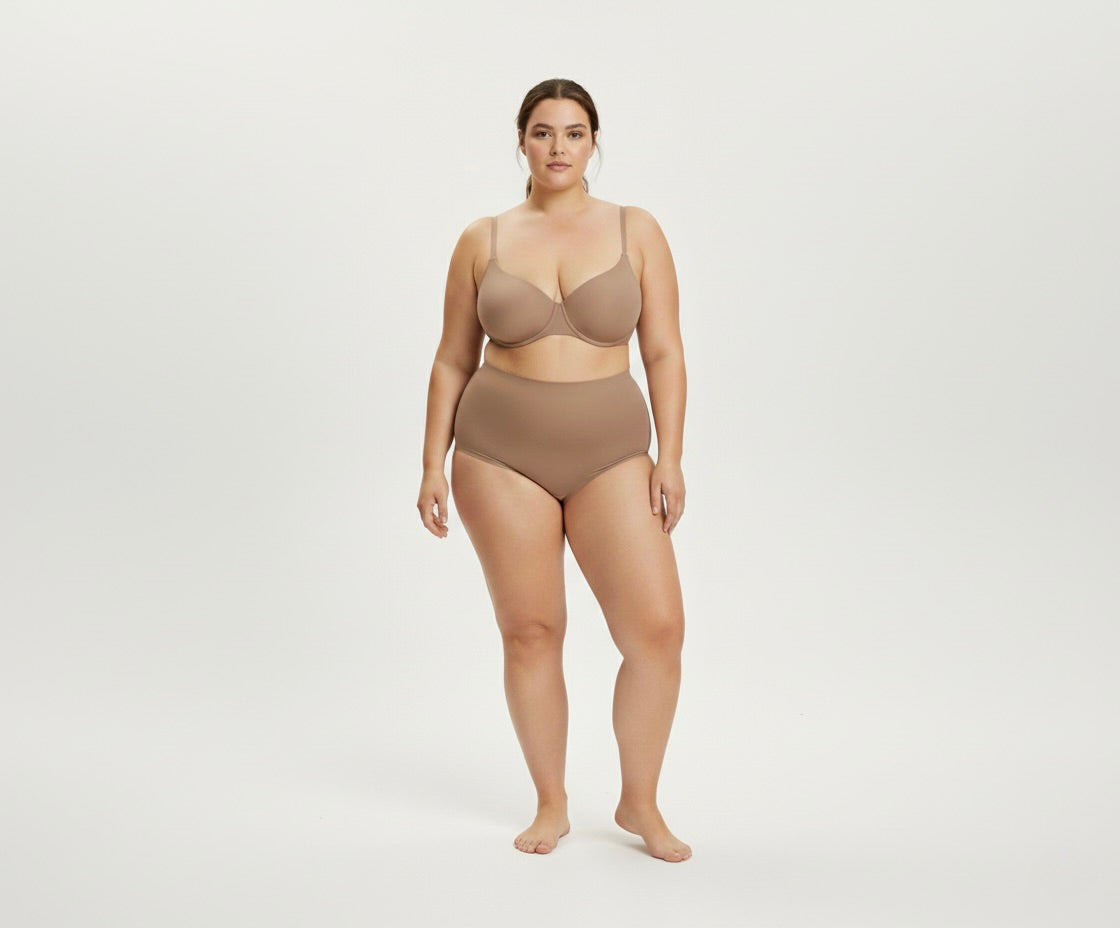 Seamless High-Waist Brief Coffee