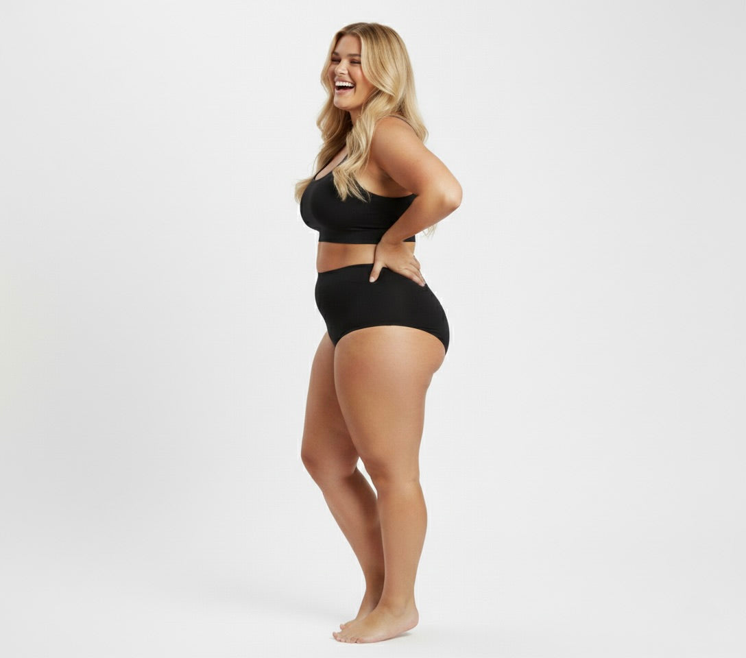 Seamless High-Waist Brief Black