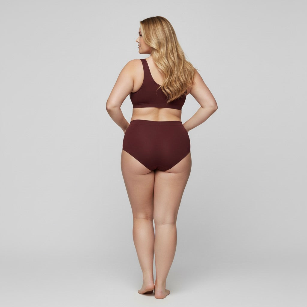 Seamless High-Waist Brief Wine red