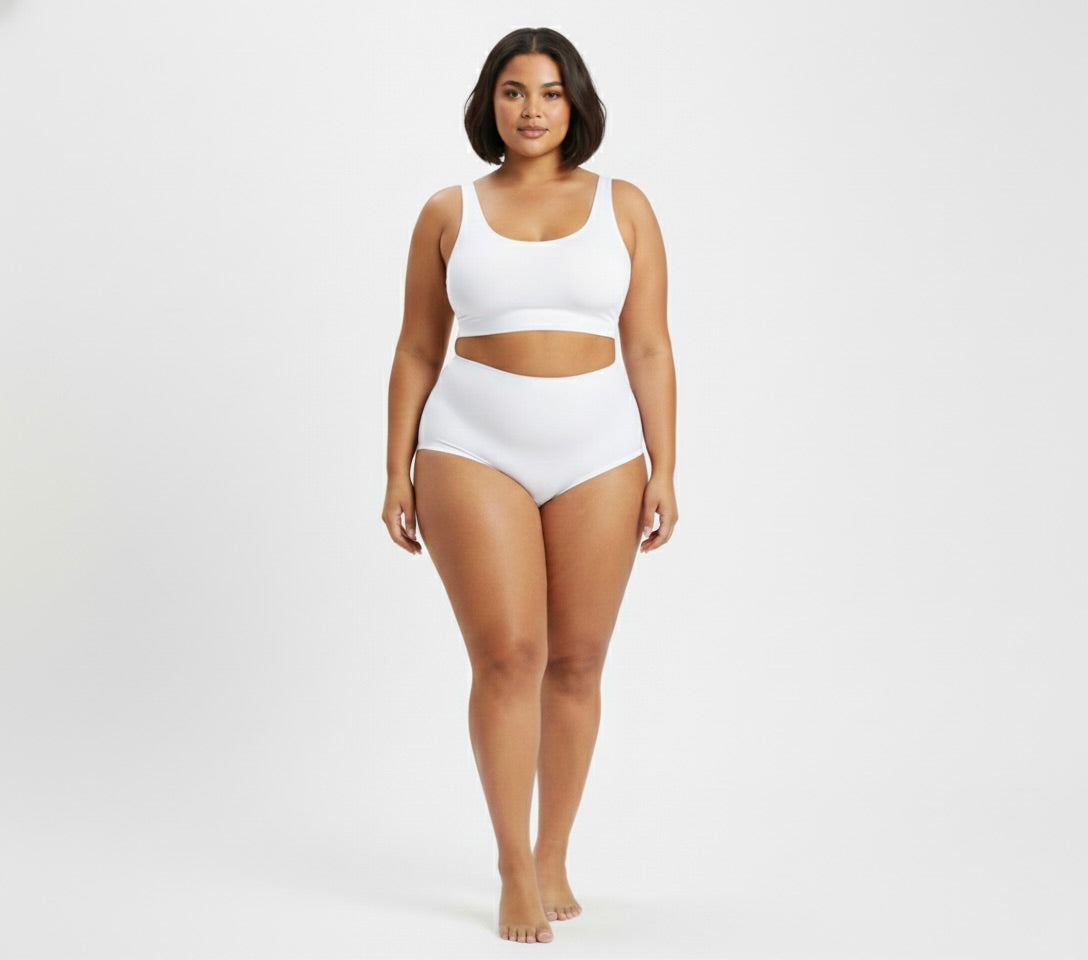 Seamless High-Waist Brief White