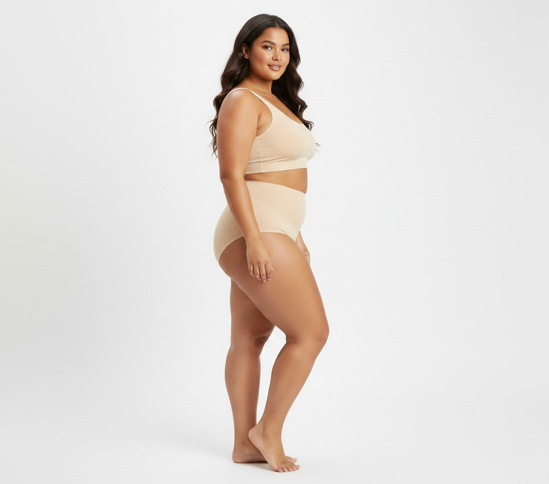 Seamless High-Waist Brief Beige