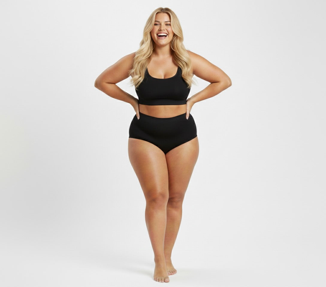 Seamless High-Waist Brief Black